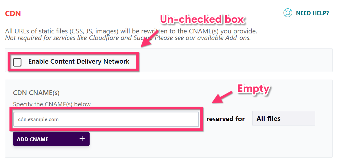 cdn settings for cloudflare