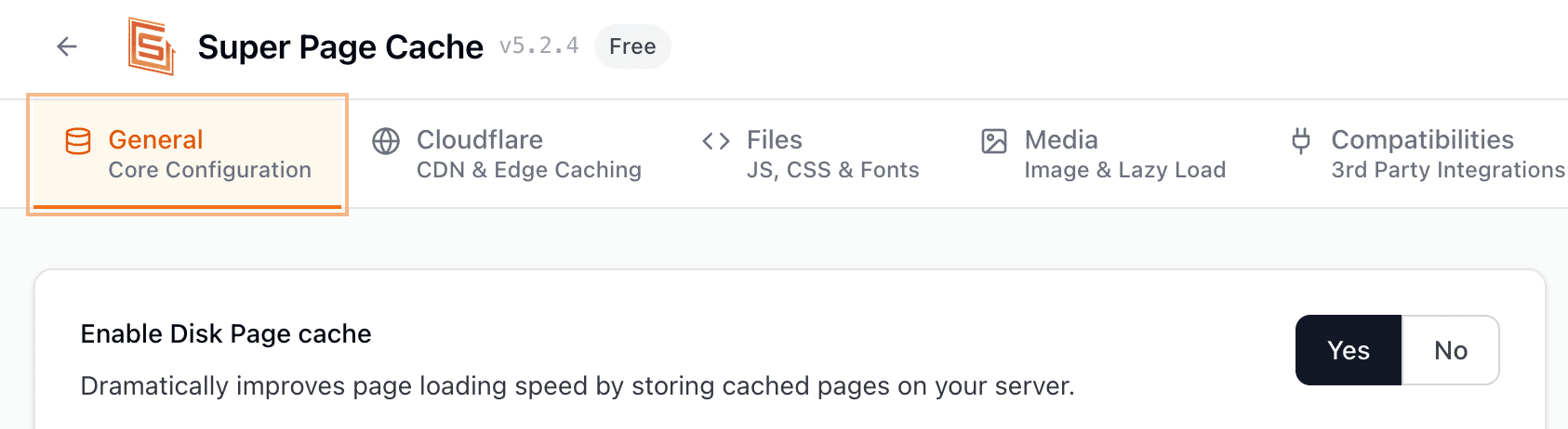 disk page cache option