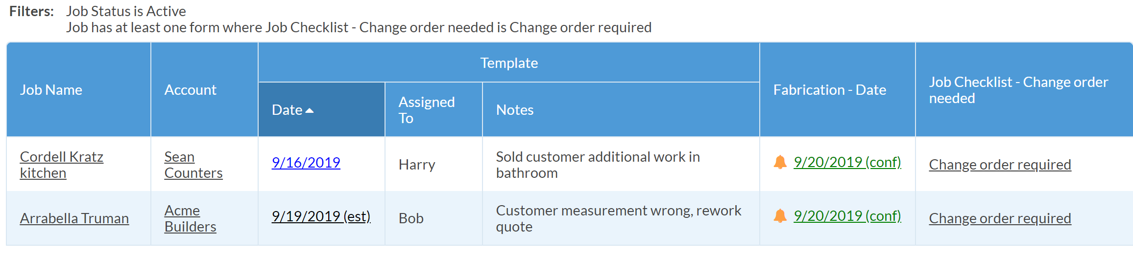 Flag Jobs Requiring Change Order Moraware Systemize Knowledge Base