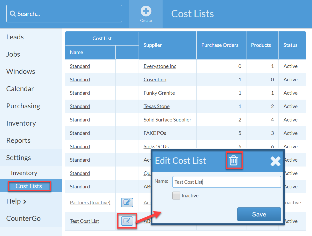 Delete A Cost List Moraware Systemize Knowledge Base