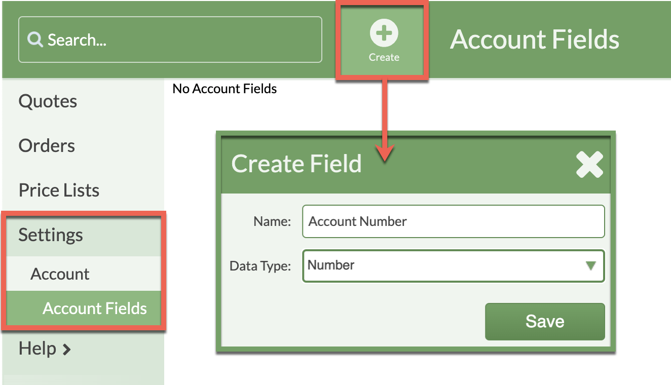 create custom account fields