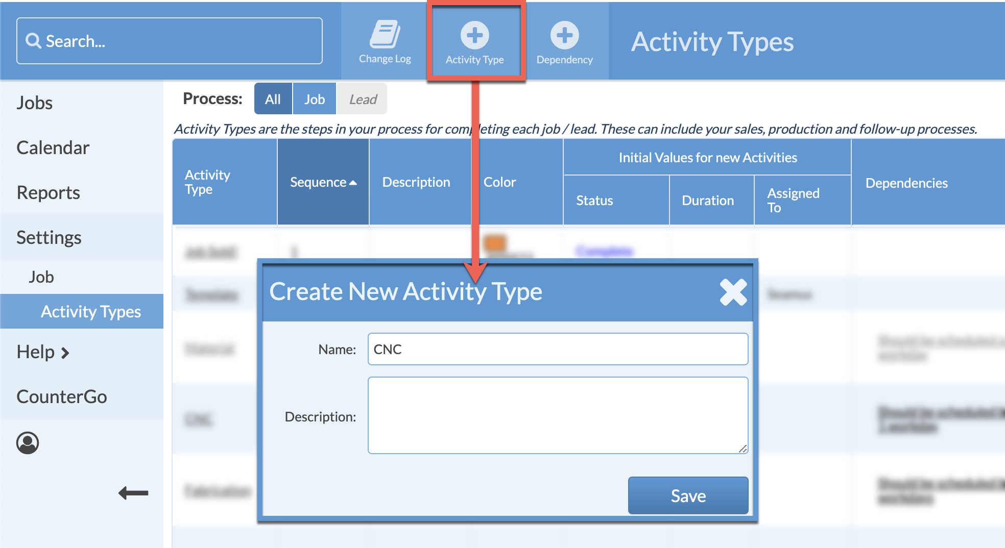 create an activity type