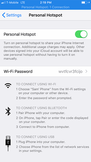 use iphone as hotspot for mac