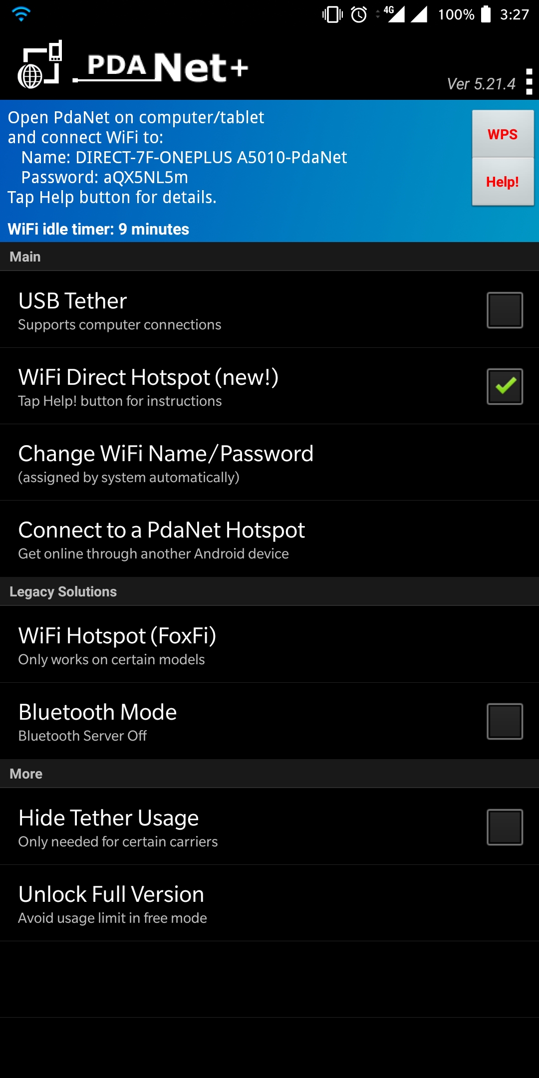 pda net wifi share