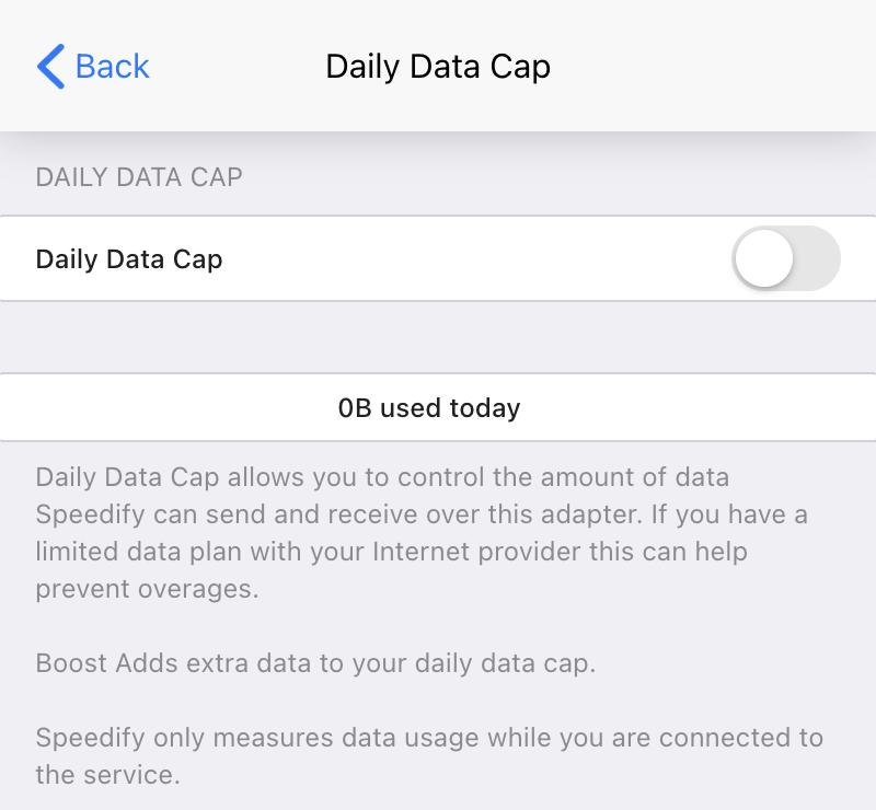 Daily data cap