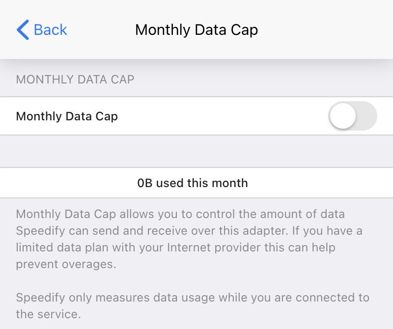Monthly data cap