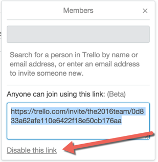 inviting people by using a shareable link trello help