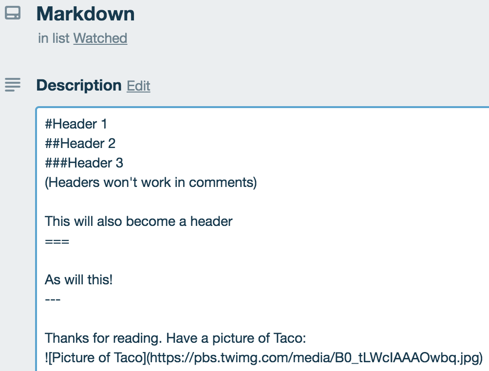 Markdown Heading