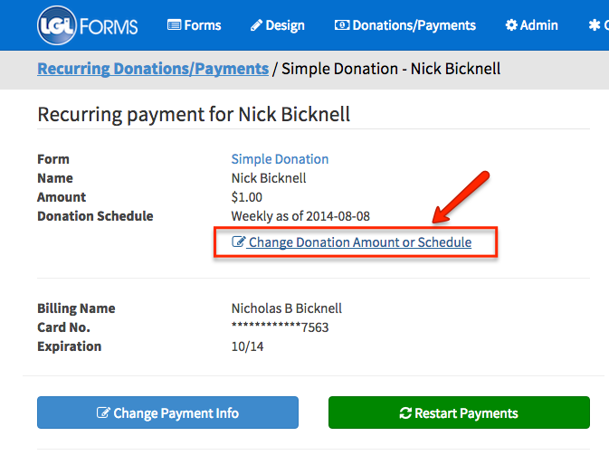 forms manage the processing date for a recurring payment little recurring payment form