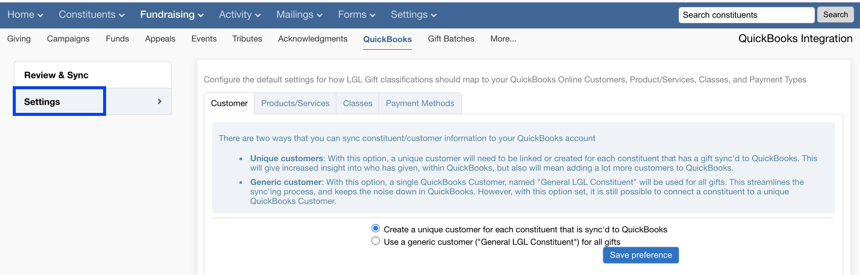 QuickBooks integration Sync gifts from LGL to your QuickBooks Online account Little Green