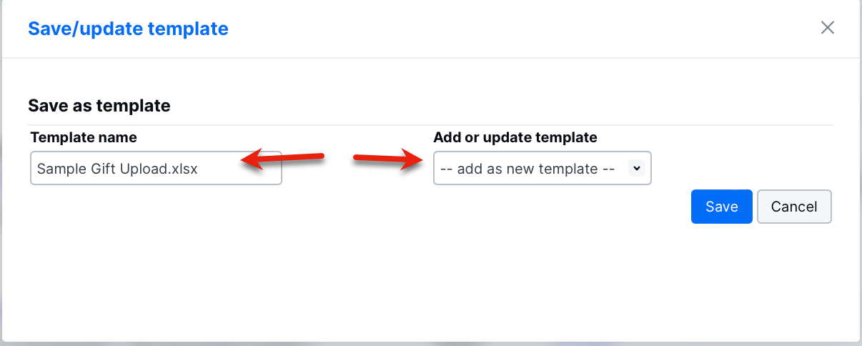 Create or update an import template - Little Green Light Knowledge