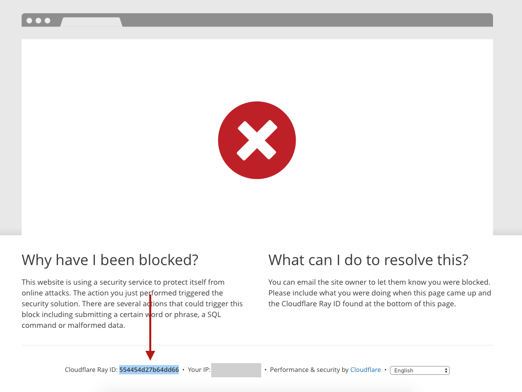 Screenshot of Cloudflare block page