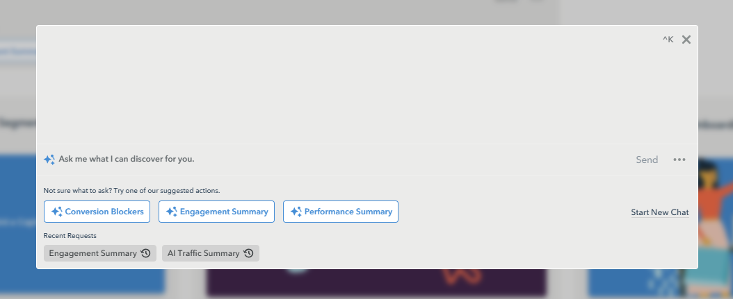 The Lucky Orange Discovery AI assistant chat window