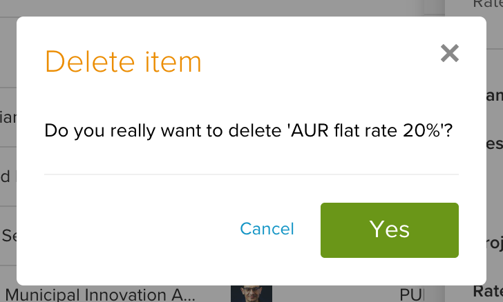 Delete confirmation