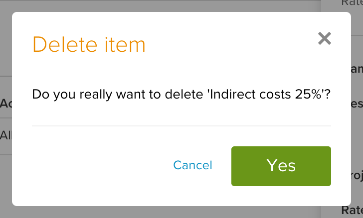 Delete confirmation