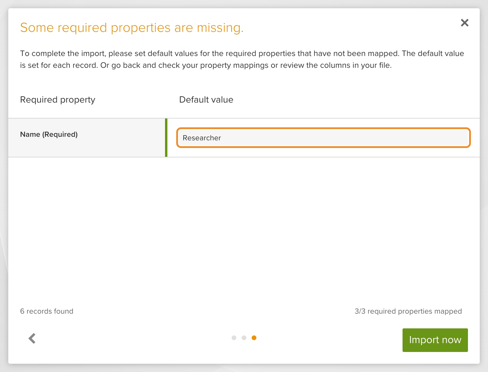 Default value for a required property
