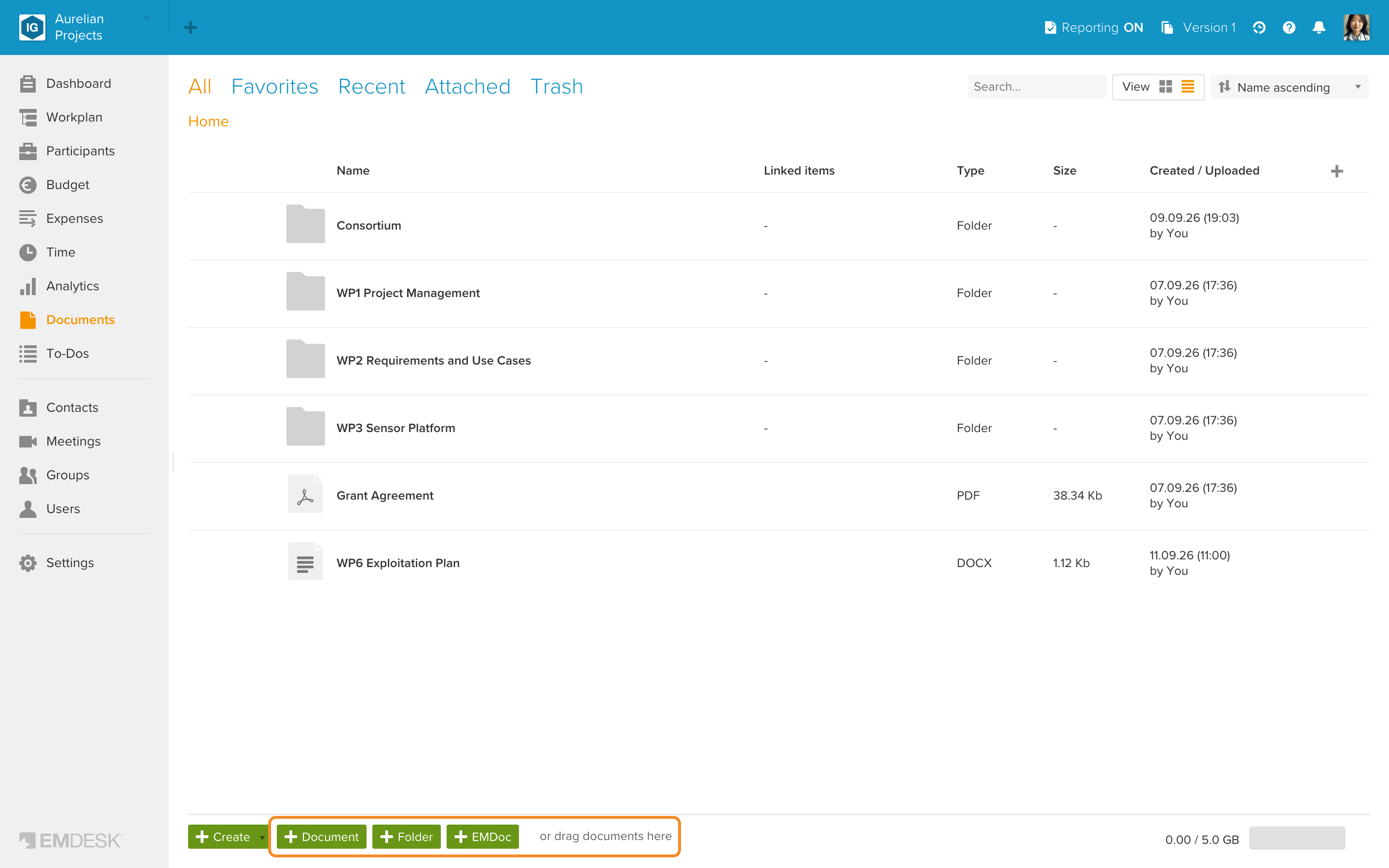 Upload documents