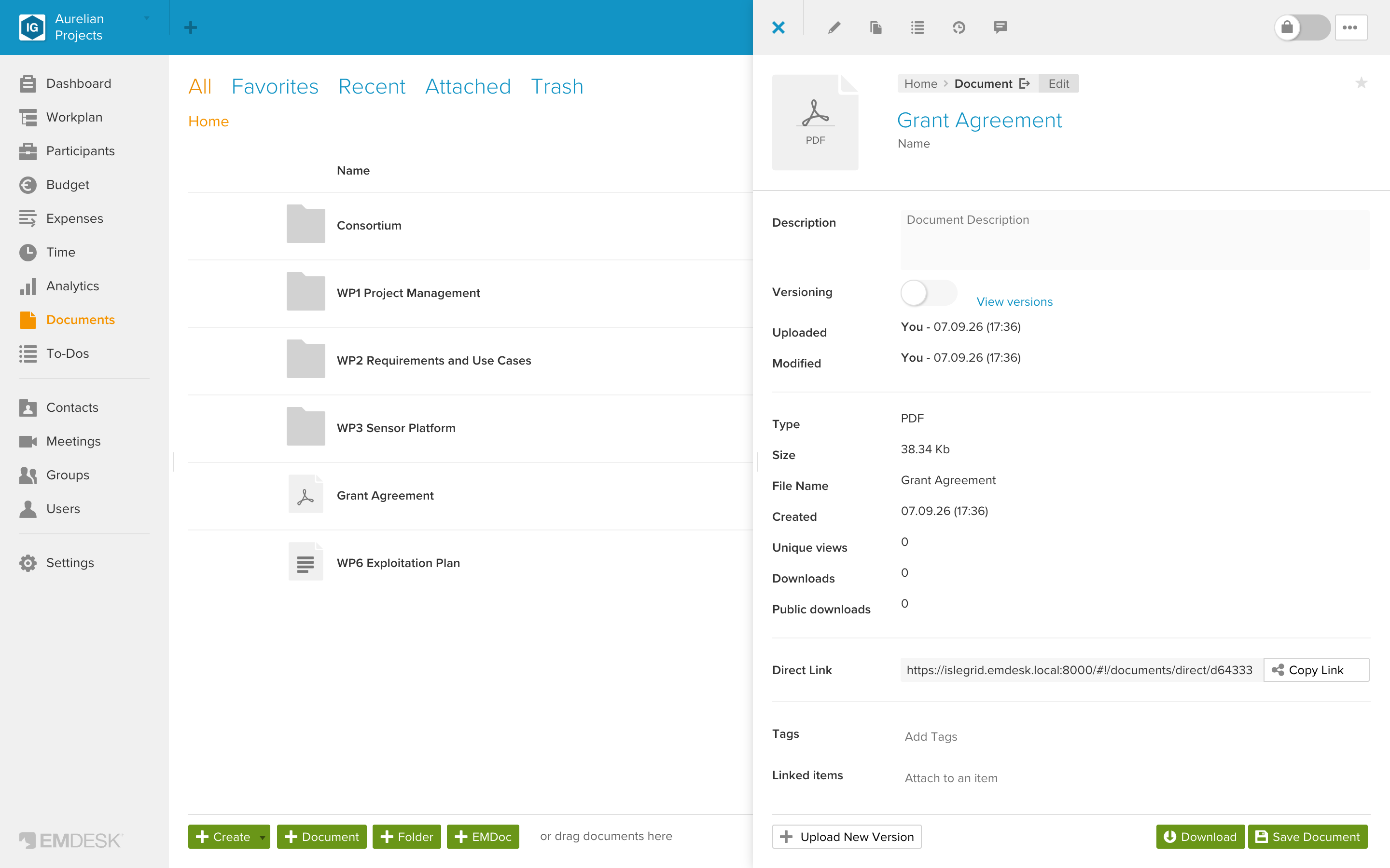 Upload documents