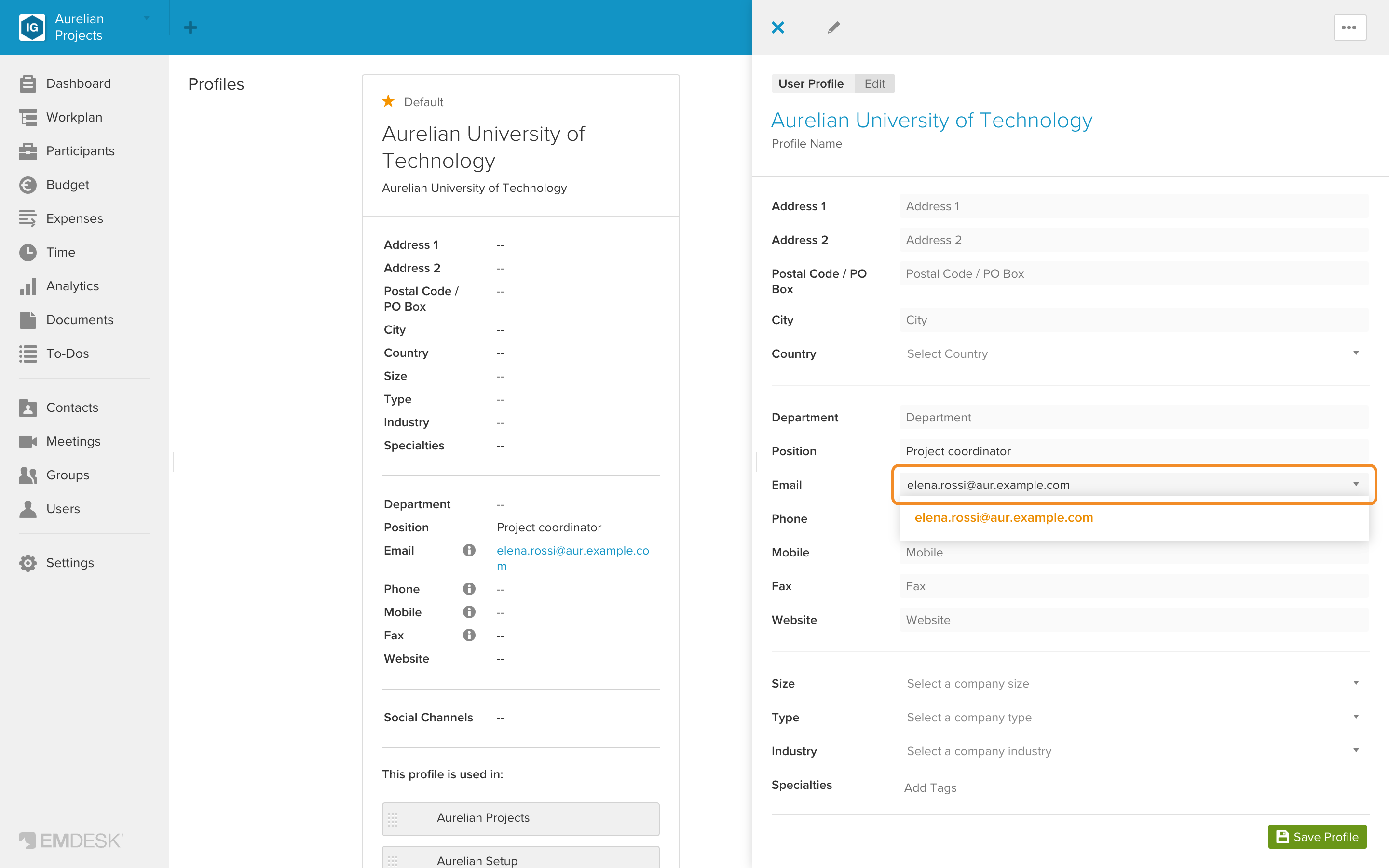 Change email address for notifications