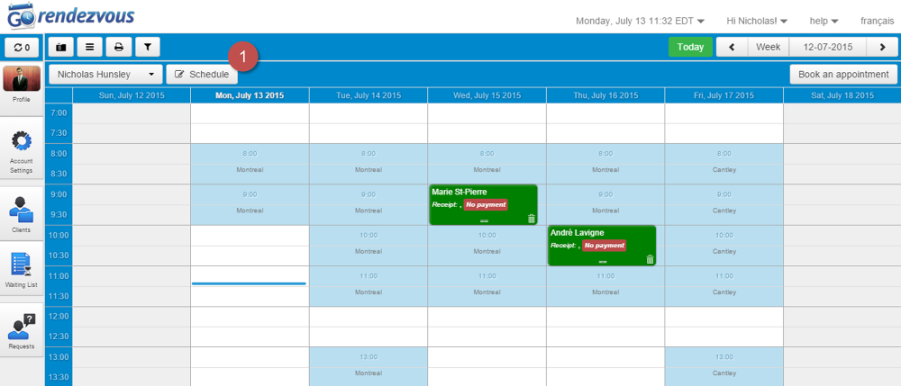 create a default recurrent work schedule gorendezvous help create work schedule