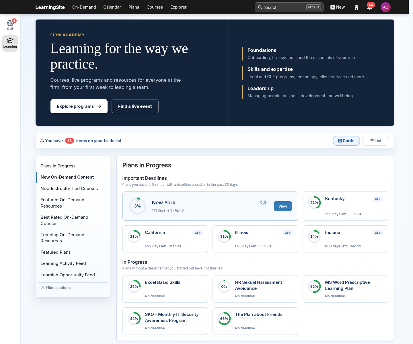 Home page, refreshed design