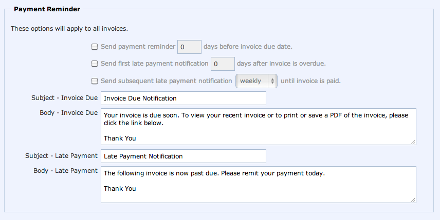 Sending Payment Reminders Working Point Knowledge Base