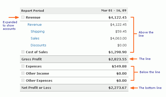 income statement aka profit and loss statement p l working