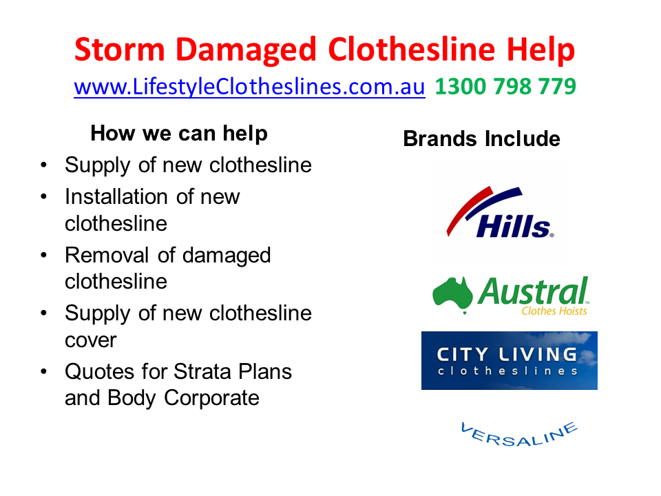 storm damaged clothes line