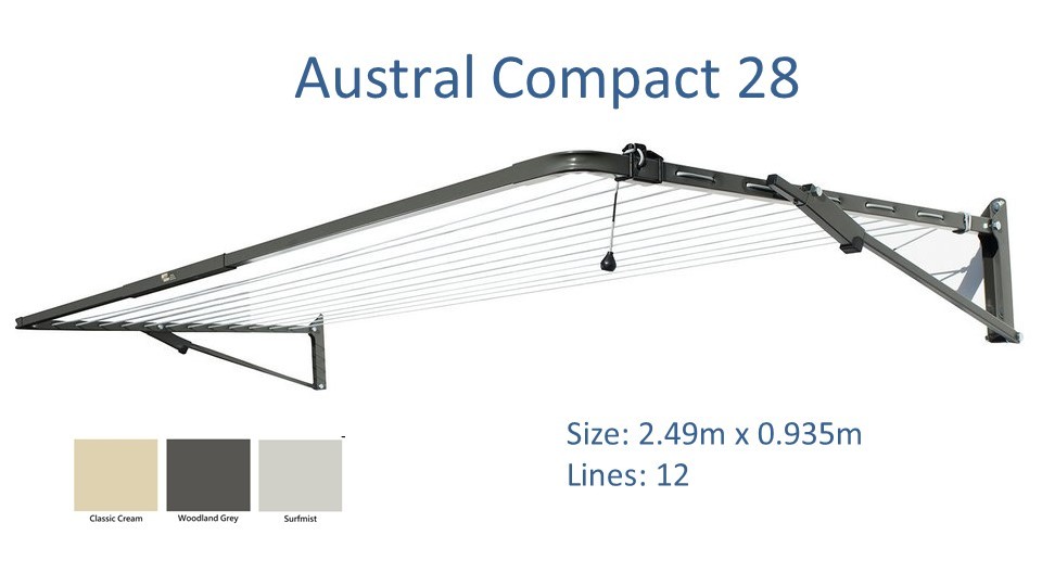 austral compact 28 2.5m clothesline