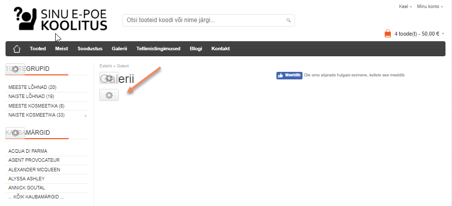 Kuidas lisada e-poodi galerii