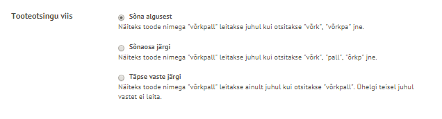 E-poe tegemine: määra otsingu viis