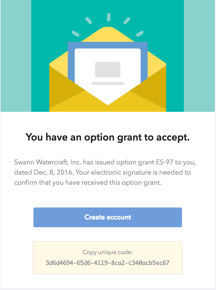 'Heads up' email template eShares Help Center