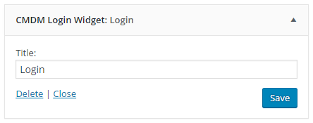 CMDM Login Widget settings - WordPress Document Management