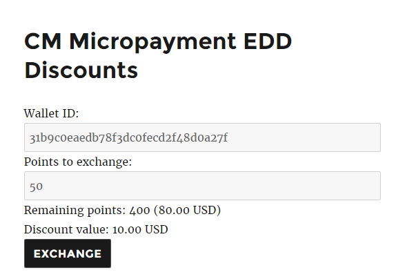 Exchanging points to EDD discount - WordPress User Wallet Credit System