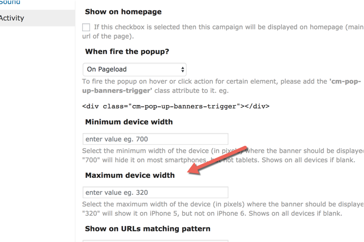 Popup size settings - Lead Generation Plugin