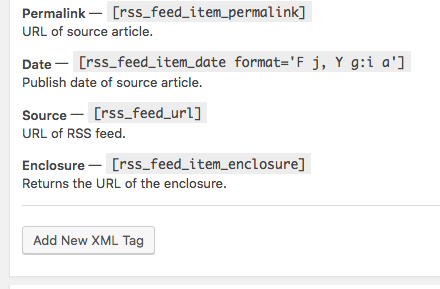 Permalink, Date, Source and Enclosure options - RSS Feeds Importer Plugin