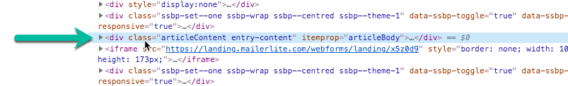 Example of the needed element - RSS Importer WordPress