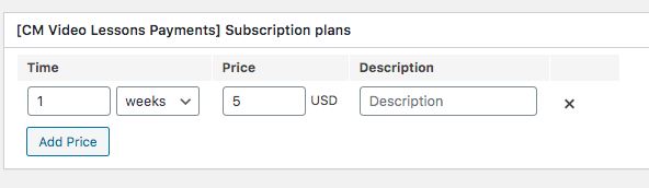 Setting the subscription plans for a specific video - Online Course WordPress Plugin