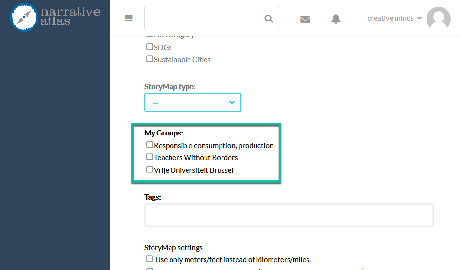 Setting the groups when editing the route - WordPress Travel Map Plugin