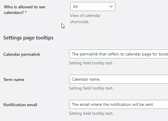 Choosing who is allowed to see calendars - Booking Plugin WordPress