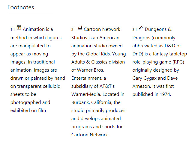 Displaying footnotes in columns - WordPress Citation Plugin