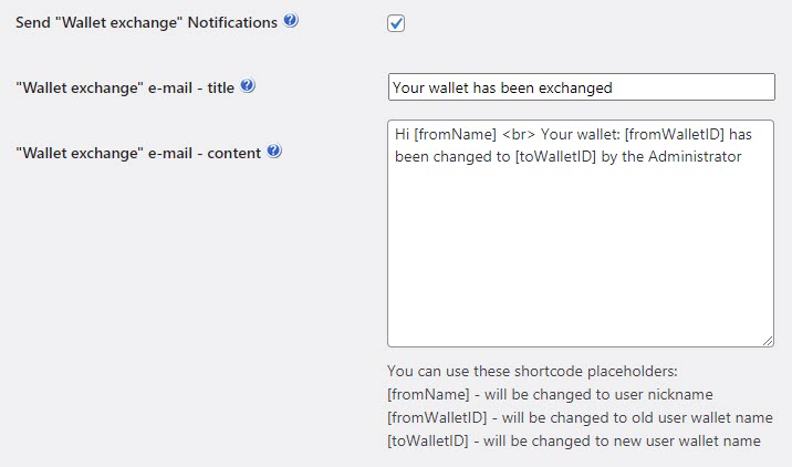 Email Notification template for the wallet swap - Points and Rewards Plugin