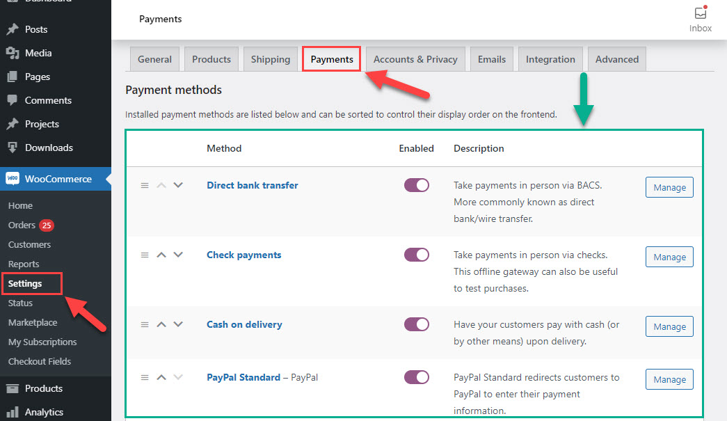 Setting up the WooCommerce payment methods - Best WordPress Scheduling Plugin