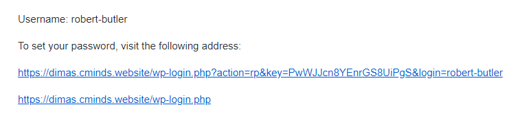 Email notification example - WordPress Member Directory Plugin