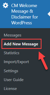 Adding new popup message - Disclaimer Popup WordPress