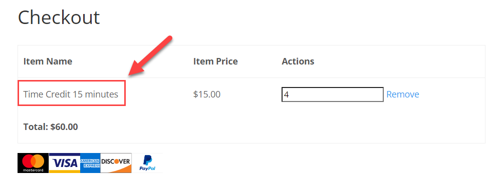 Product name in the checkout page - WordPress Calendar Booking Plugin