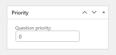 Defining the question priority - Quiz Plugin WordPress