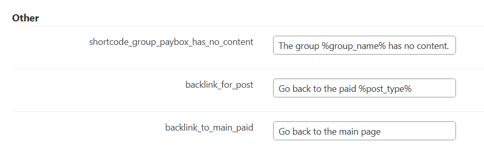 Other labels - WordPress Plugin Paywall
