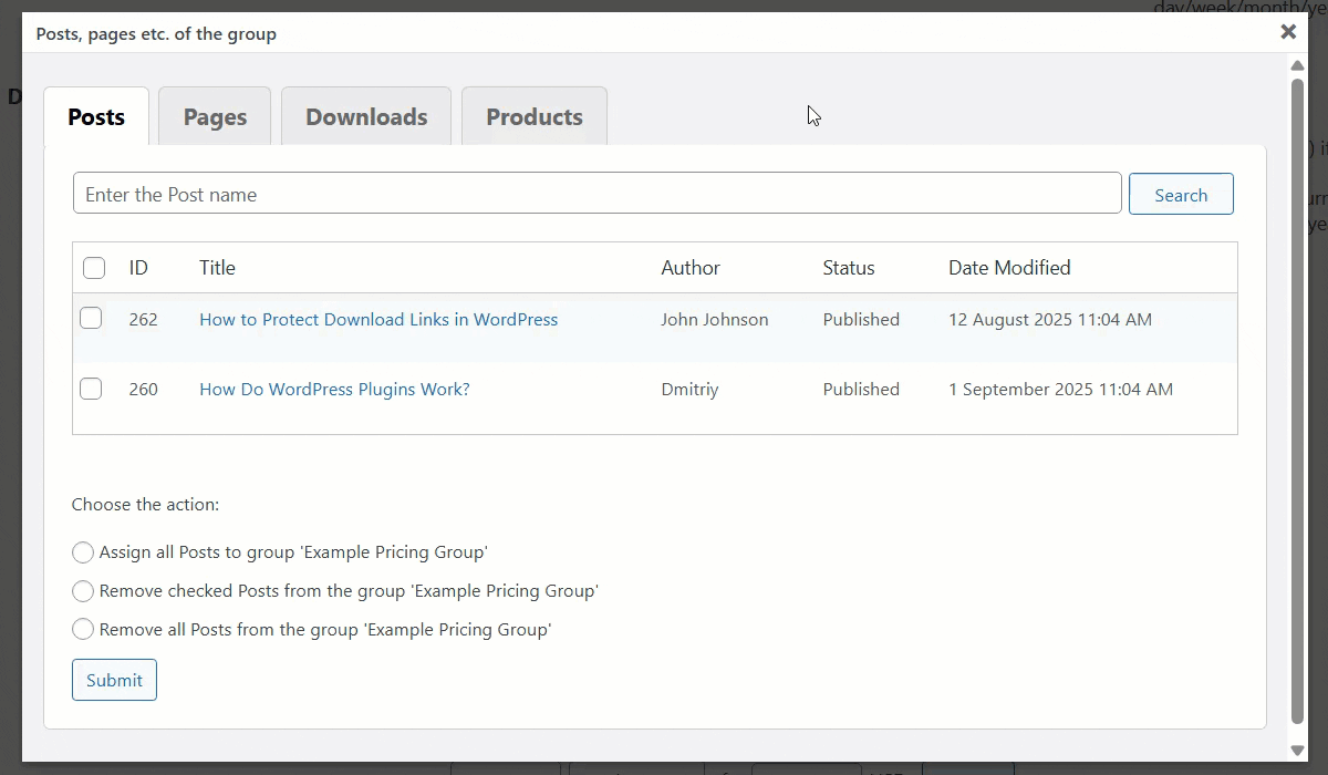 Adding post to the pricing group - Paywall Solutions for Publishers