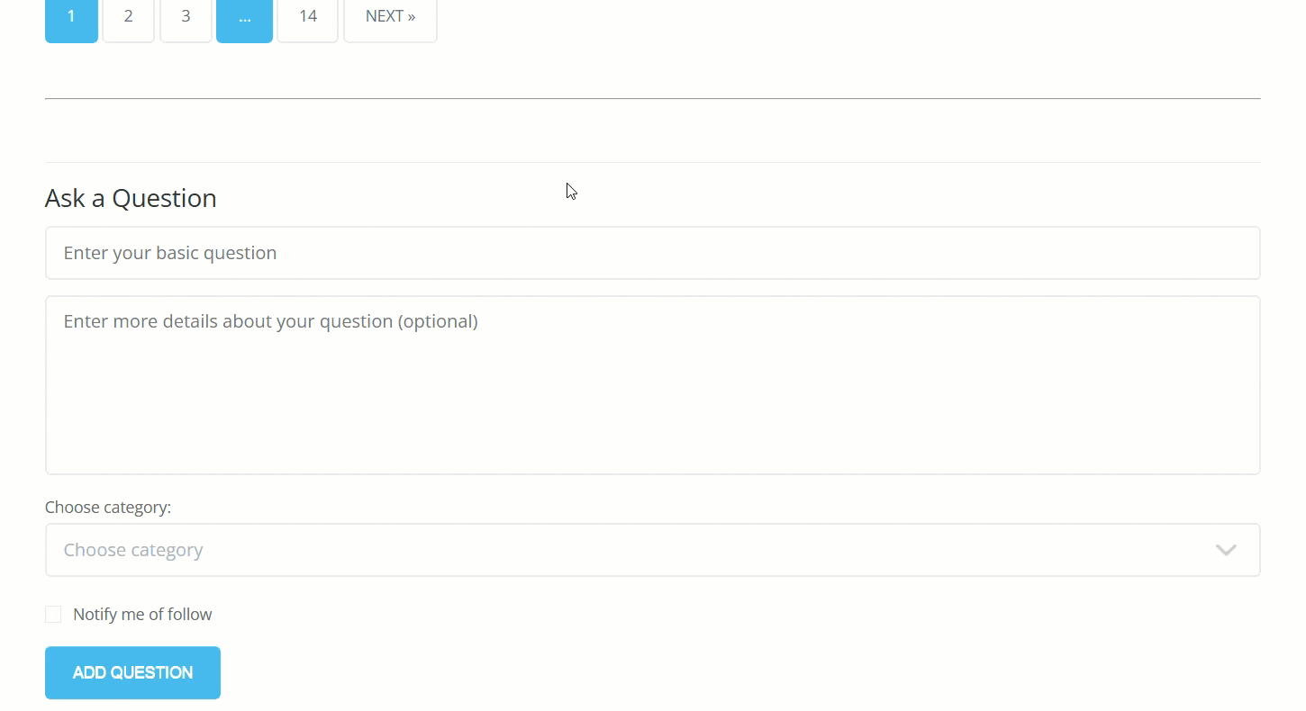 Front-end example - WordPress Question and Answer Plugin